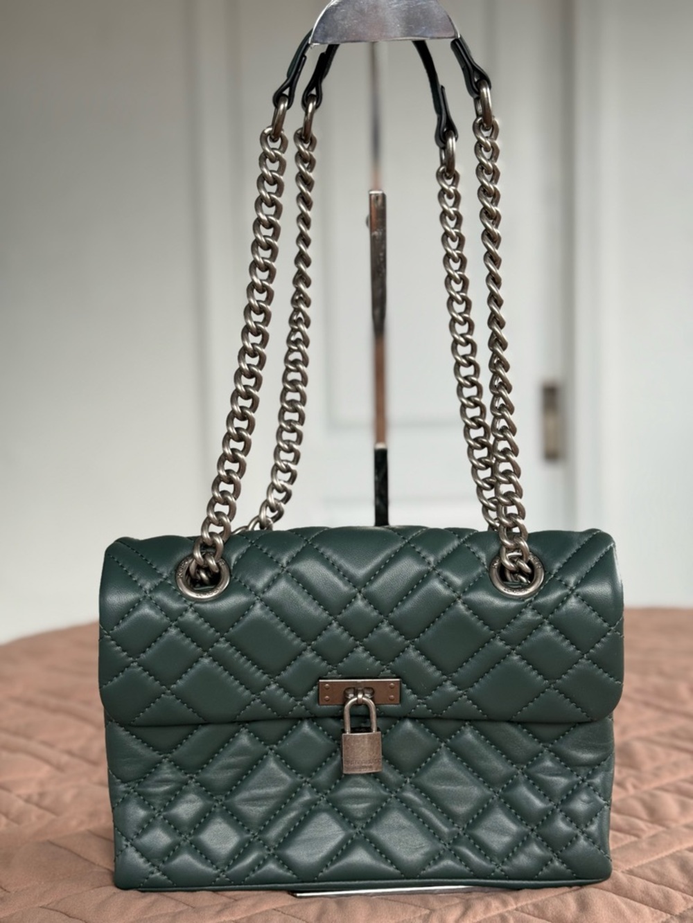 Kurt Geiger Quilted Kensington Chain Shoulder Bag